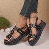 Plus Size Platform Sandals Women's Retro Casual Lightweight Beach Sandals