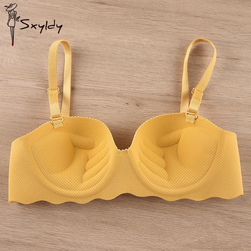 Sujetador Transpirable para Mujer Verano Sujetador Sin Costuras Lencería Femenina Sexy Color Sólido Push Up Ropa Interior Bralette
