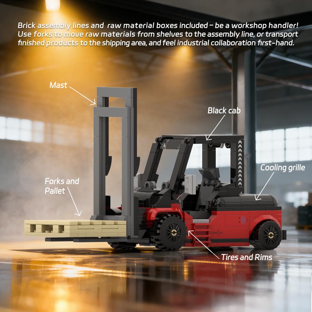 680Pcs Forklift Loader Building Blocks 2In1 Engineering Model Diy Assembly Stem Educational Collecting Toy Gift For Kids Adults