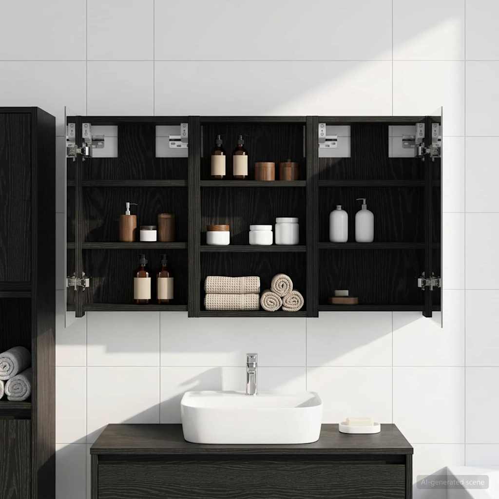 Bathroom Cabinet Set 3 Pcs 90 X 10.5 X 50 Cm Particleboard