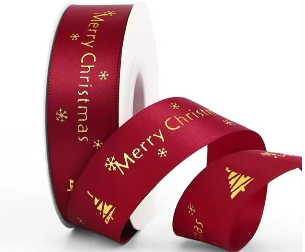 Christmas Ribbon Christmas Tree Pendant Decoration Home Room Decor Gift Packaging DIY New Year Decorative Candy Box Ribbon