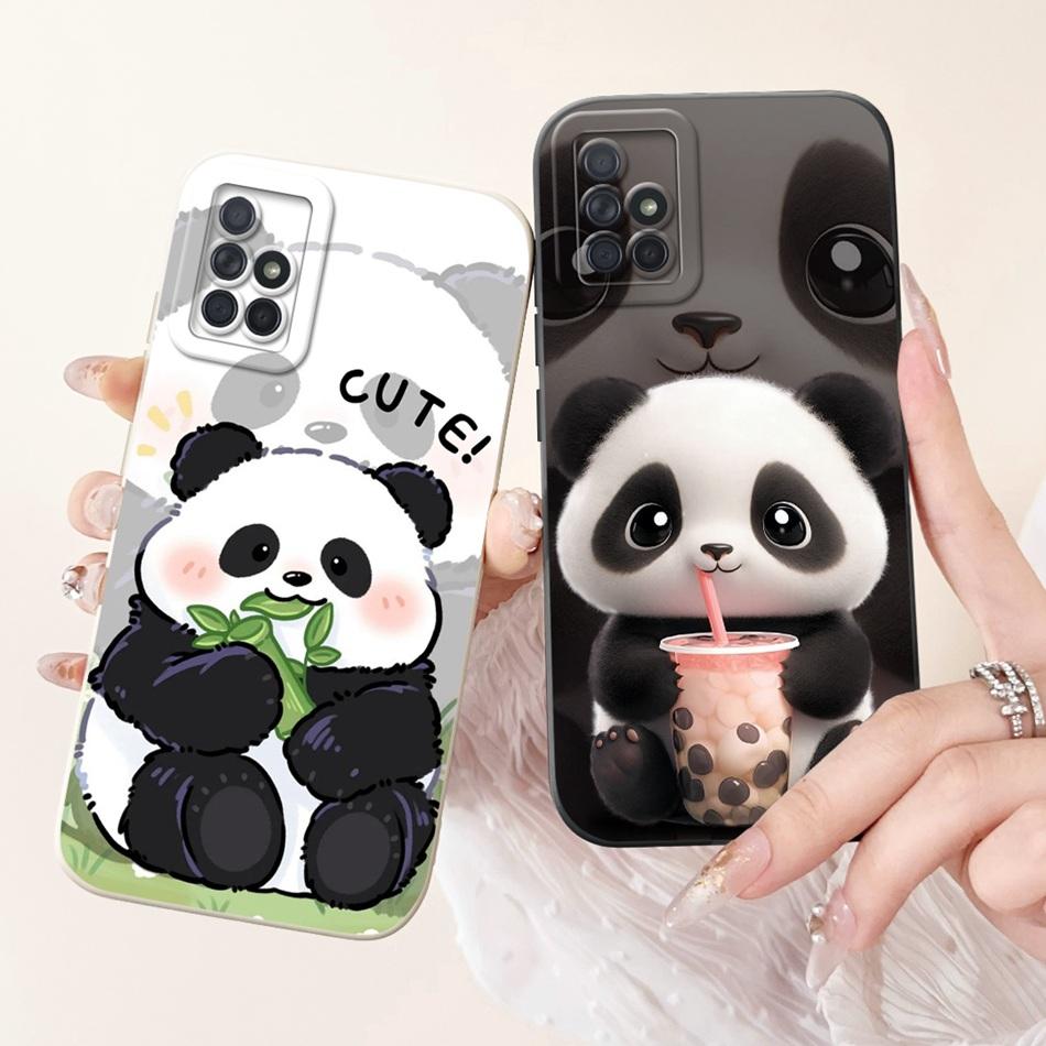 For Samsung Galaxy A71 Cute Panda Cat Cartoon Phone Case For Samsung A71 4G SM-A715F Soft Silicone Shockproof Cases