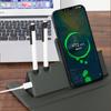 Foldable PU Leather Laptop Mouse Pad 15W Wireless Phone Charger with Pen Holder