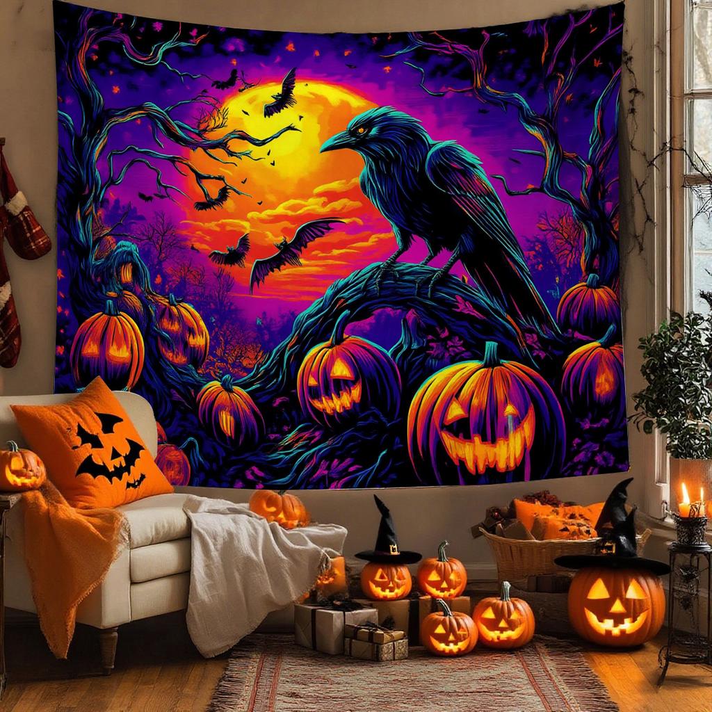 Premium Crowned Skull Medieval Tapestry Red Black Gothic Dark Tapestry for Bedroom Living Room Halloween Home Wall Decor