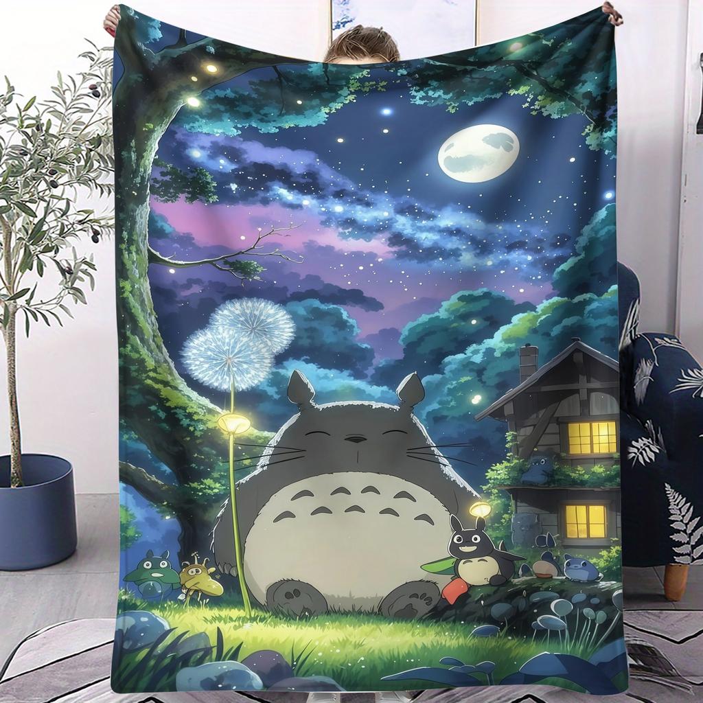 Hayao Miyazaki Classic Anime Blanket For Office Travel Comfort Leisure Camp Travel Multifunctional Universal Blanket Fan Gift