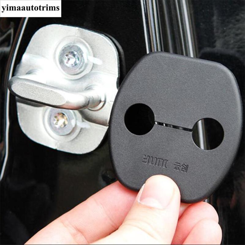 Car Door Lock Cap Protector Decoration Cover Trim Fit For Nissan Leaf 2018 -  Black Plastic Interior Accessories