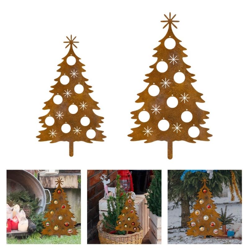 Handcrafted Metal Holiday Tree Ornament Decorative Christmas Decoration For Indoor Tabletop Party Supplies