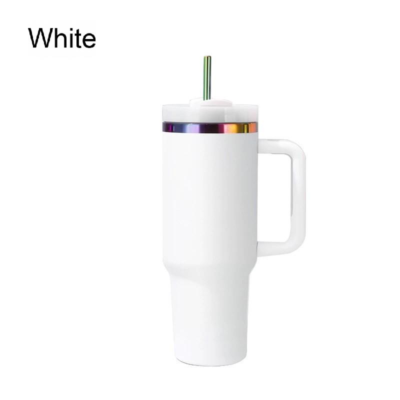 40oz Large Capacity Rainbow Plated Vacuum Insulate Tumbler Outdoor Travel Sports Water Bottle Mugs for Holographic Laser