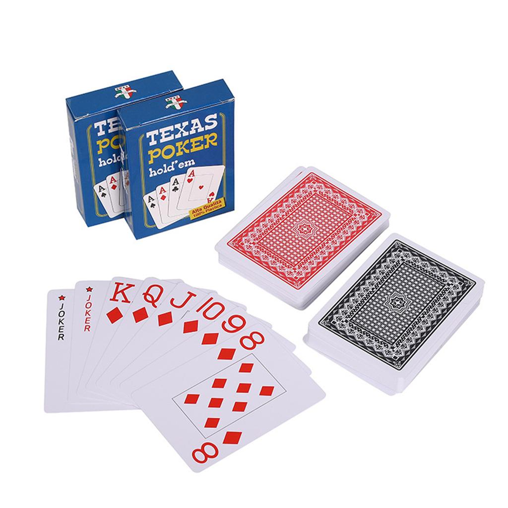 55Pcs New Deck Of Cards Pvc Scrub Waterproof Playing Cards, Big Character Plastic Texas Hold'Em Poker Set In Case Table Game