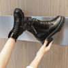Autumn Fleece Genuine Leather Women's Platform Height Increasing Insole Double-Sided Zipper Casual Slimming Female Student Shoes