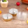 10Pcs Square Aluminum Foil Baking Cups with Lids Heat Resistant Cupcake Liner Molds Dessert Cake Box With Lid Pastry Tools