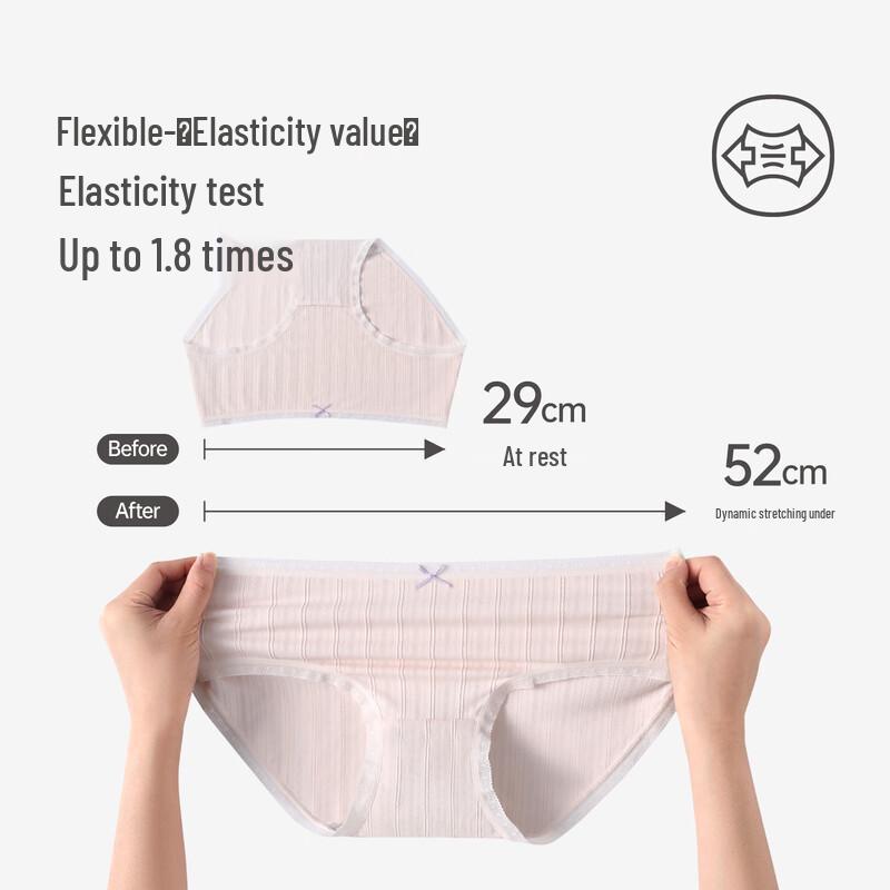 Fenteng Women's Mid-Waist Antibacterial Briefs 5-Pack