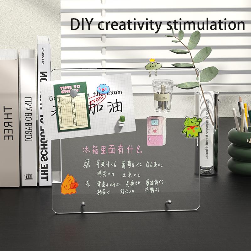 Schreibtisch-Nachrichtentafel Acryl transparente Notiztafel Büro-Memo-Board beschreibbar Zuhause-Memo-Board magnetische Schreibtischplatte