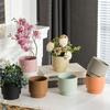Stødige Mini Keramiske Plantepotter Kreativ Vertikalstripet Plantepotte Sukulentpotter Hjemmedekorasjon