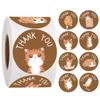500 Sheets/Roll Cute Cartoon Cat Thank You Stickers - Round Self-Adhesive Envelope Seals