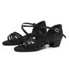 Women'S Girls Latin Dance Shoes Soft Sole Training Sandals Medium Heel 3.5cm Jazz Ballroom Dancing Footwear