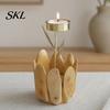 Stable Wood Candle Stand Wooden Glass Holder, Rustic Driftwood Ornament, Farmhouse Rural Home Decor Holder Tabletop for Living Room Bedroom