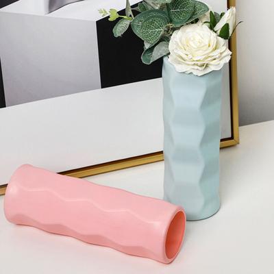 Blumenvase Wellendesign Nordischer Stil Einfarbig Stabiler Boden Weite Öffnung