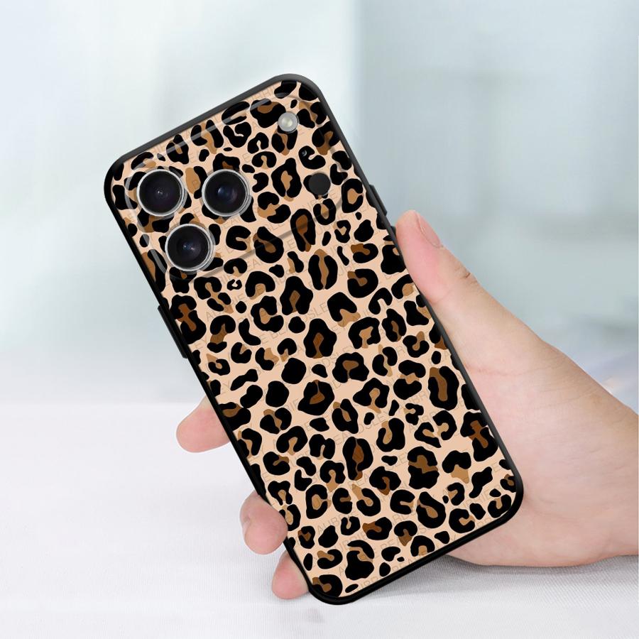 Leopard Print Funda Phone Cover Case for Apple iPhone 17 Pro Max 14 16 13 15 Pro 7 8 11 12 Air XR XS MAX