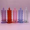 Yousheng 1/5Pcs LED Faux Crystal Candle Light Rose Shadow Electric Flameless Flickering Simulation Candle Lamp Anniversary Wedding Christmas