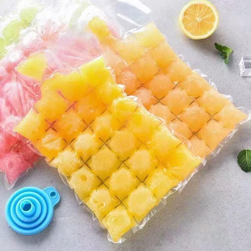 Self-Sealing Disposable Ice Cube Bags, Food-Grade PE Ice Molds for Easy Summer Ice Making