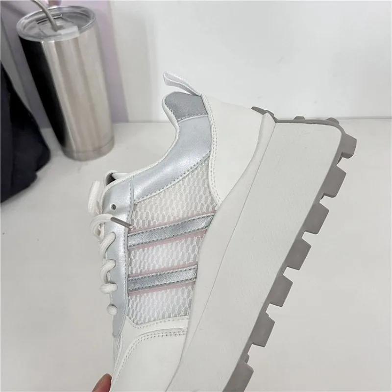 Mesh Breathable Women Casual chunky sneakers Lace-up Vulcanized Shoes Ladies Platform Sneakers Female Shoes  Zapatos De Mujer