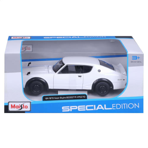 Maisto 1973 Nissan Skyline 2000GT-R #KPGC110 #Ken and Mary #Ken and Mary #1/24 scale diecast model car in white