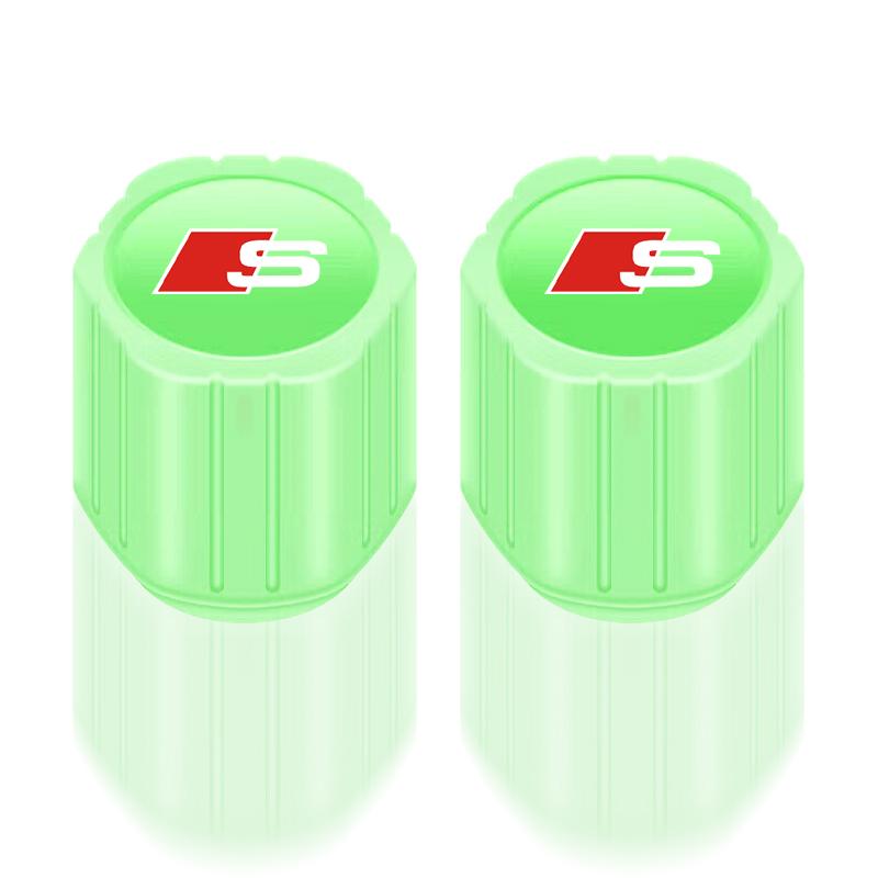Luminous Car Tire Valve Caps Fluorescent Motorcycle Wheel Tyre for Audi C5 C6 C7 A4 B6 B8 B7 A6 A3 A5 Q3 Q5 Q7 8P S3 S5 S1 S4 S2 RS3 RS4 RS5 RS6 RS8