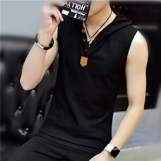 Men's Sleeveless Summer Sports Hoodie Vest