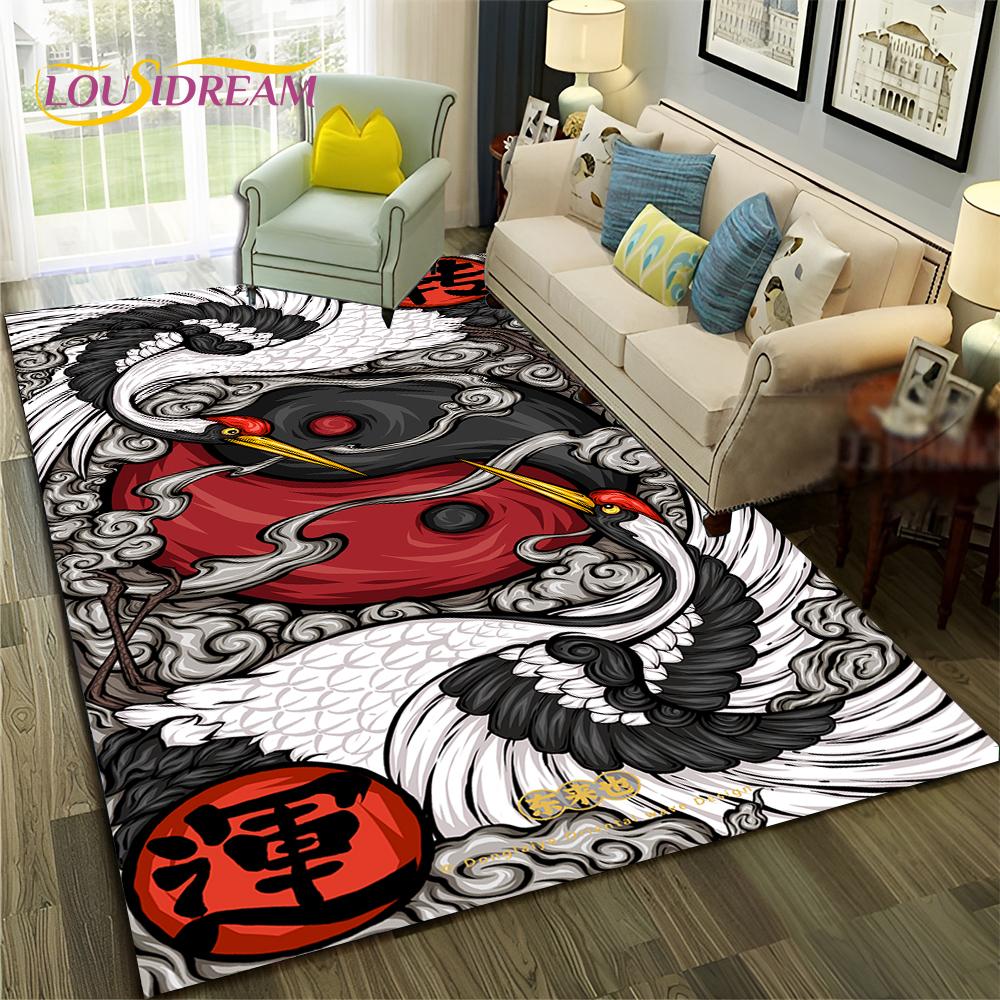 Chinese Bagua Yin Yang 3D Tai Chi Carpet Rug for Home Living Room Bedroom Sofa Doormat Decor,Child Area Rug Non-slip Floor Mat