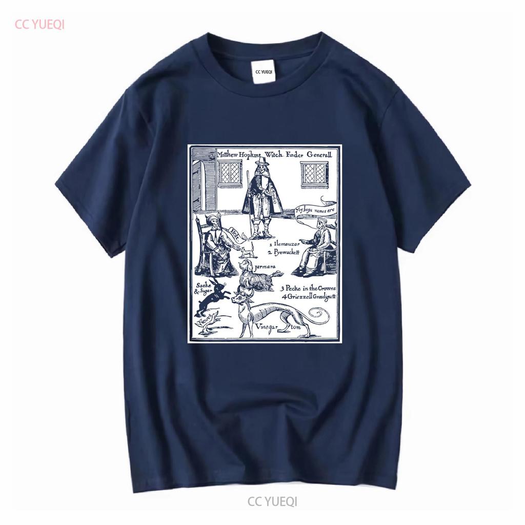 Matthew Hopkins Generální lovec čarodějnic Tričko Okultismus Čarodějnictví pentagram gotický dlouhý nebo krátký rukáv vintage Prané Strečové