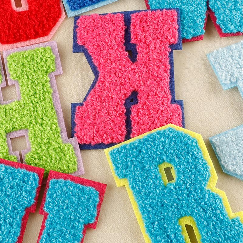 Diy Patch Sticker Letter Towel Embroidery Cloth Sticker Multi-Color Cloth Label Clothing Accessories Badge Embroidery Sticker