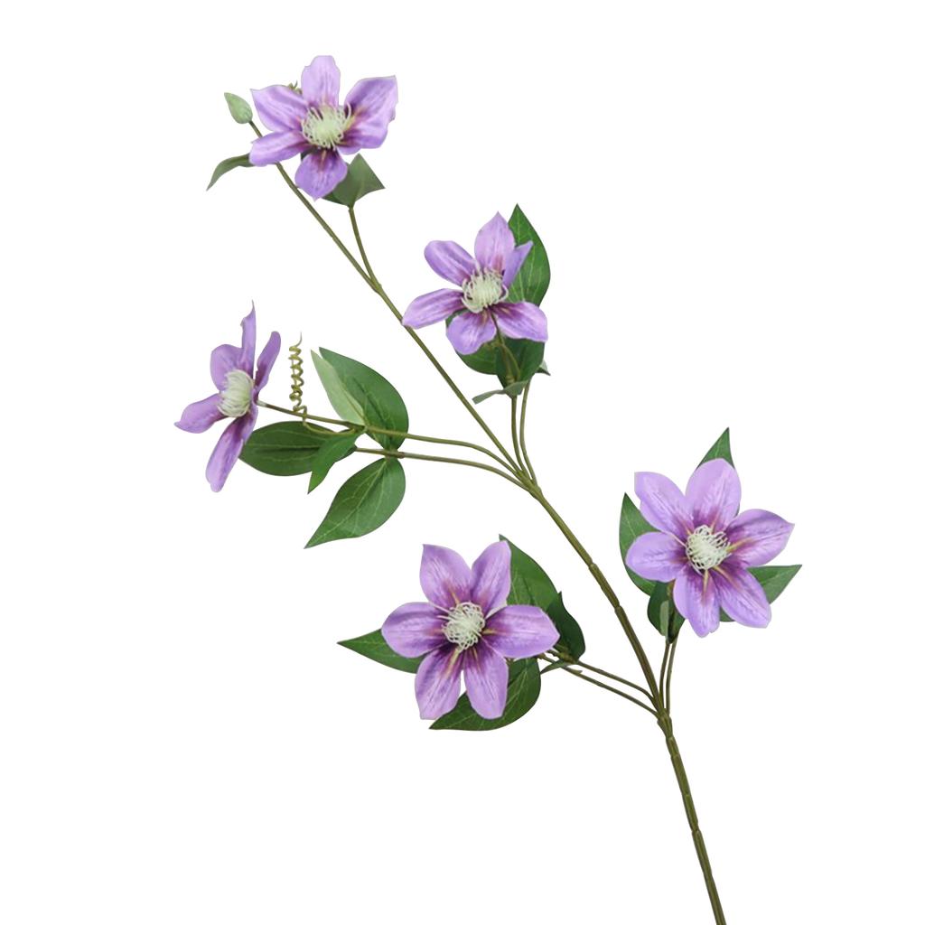 Künstliche Blume Europäische Simulation Clematis 5 Köpfe Kunstblume für Hochzeitssträuße