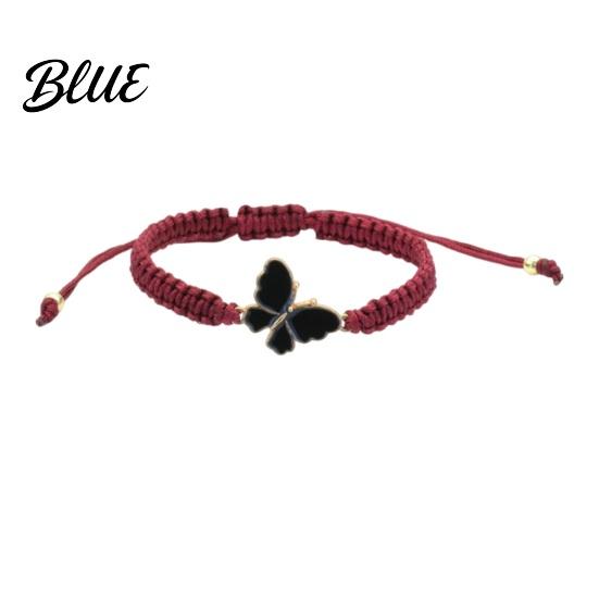 Braided Butterfly Bracelet Handcrafted String Rope Adjustable Cheerleader Wristlet Gift