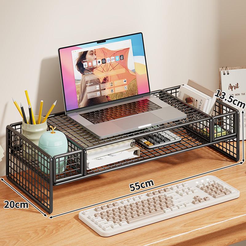 Adjustable Laptop & Monitor Stand with Storage Shelf