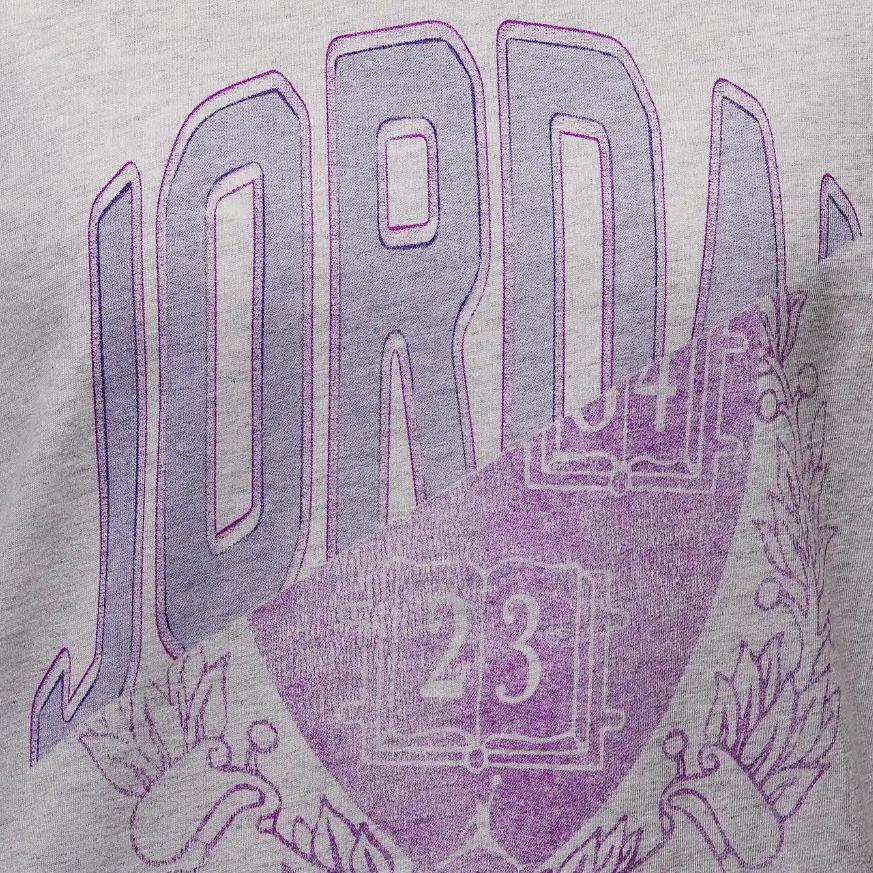 Jordan Comfortable Soft Fashionable Versatile Breathable Short Sleeve Drop Shoulder T-Shirt Women Tops Gray IB7035-051