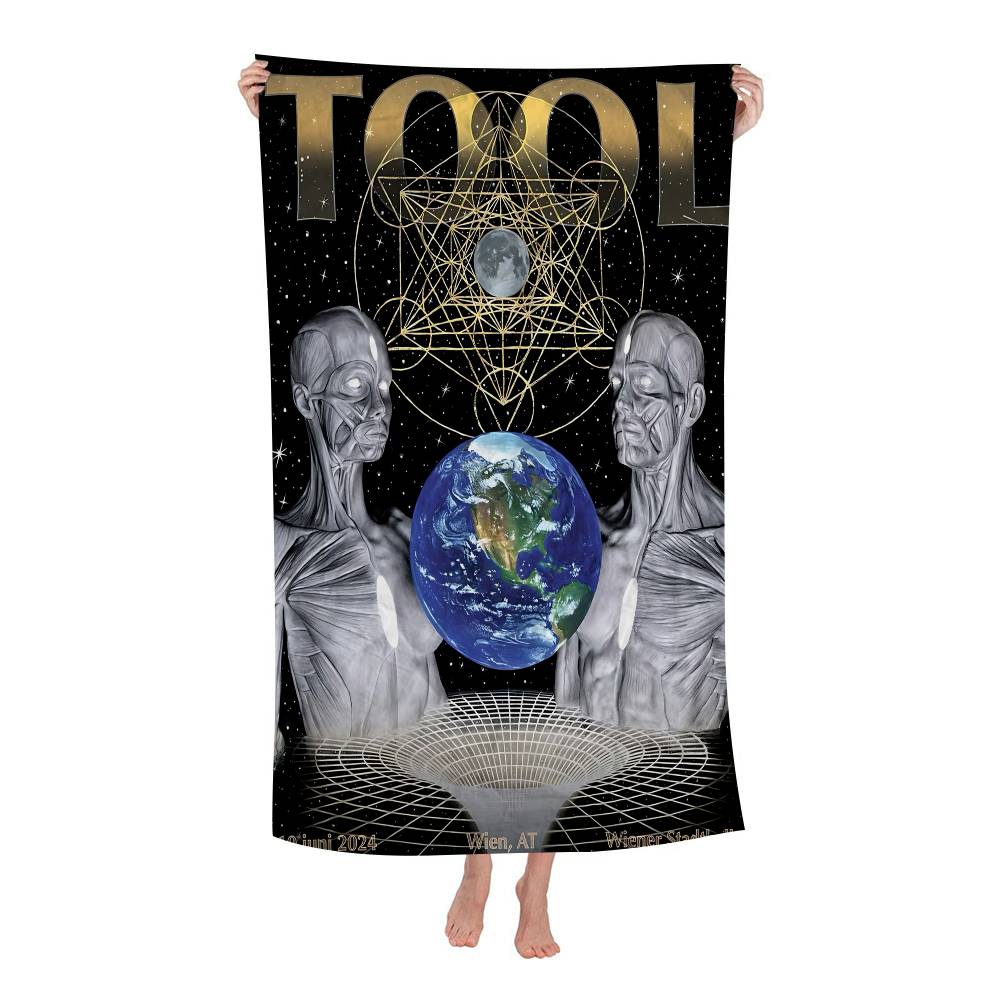 

Rock Classic T-TOOL Band Bath Towel Microfiber Soft Water Absorbing Breathable For Girl Kids Decorative Cartoon Beach Towel W40*H60(CM)
