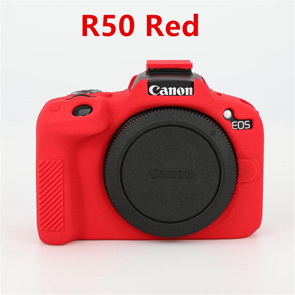 Litchi Pattern Soft Silicone Camera Body Case For Canon EOS 5D3 5D4 R50 R6 R6II R8 Rubber Cover Skin
