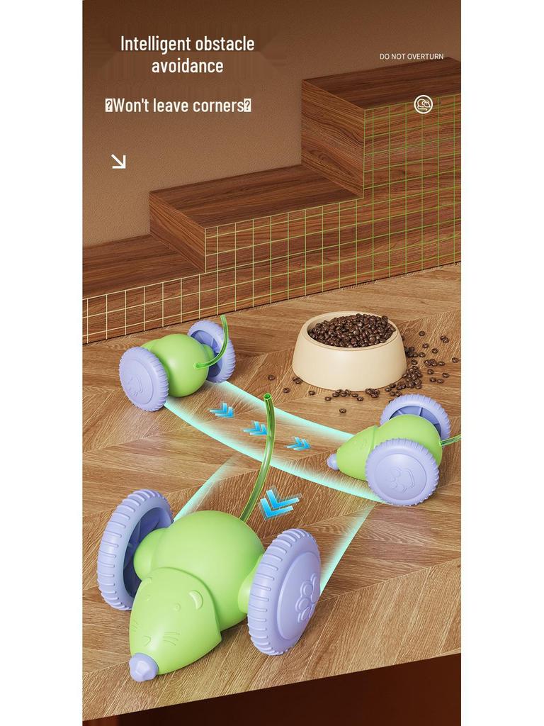 Electric Ride-on Cat Teaser Toy with Mouse for Cats and Dogs