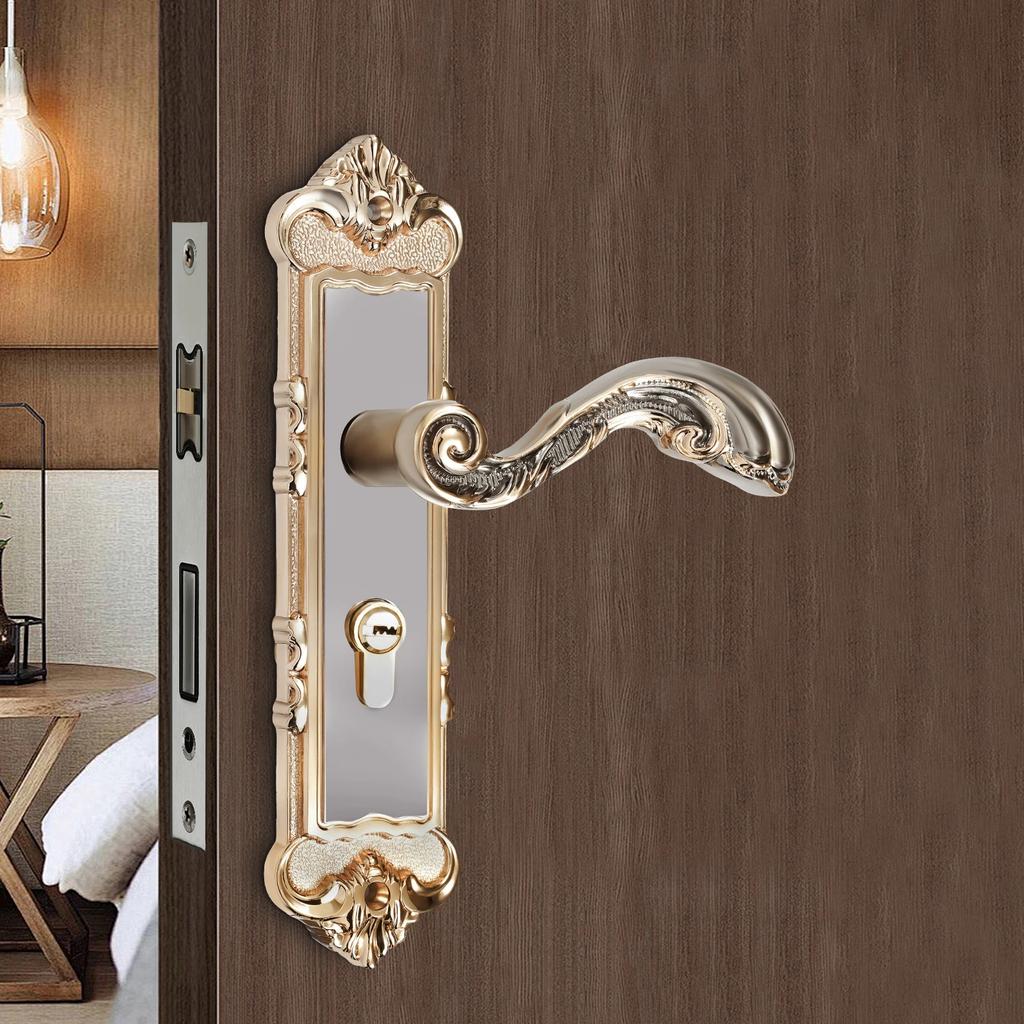 Retro European Door Entry Lever Lock Door Mortise Handle Security Knob 35-45mm