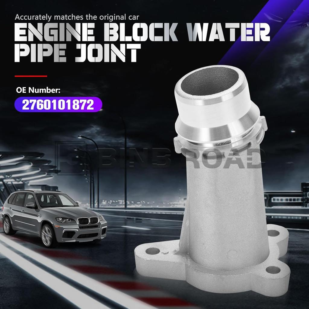 11118511205 Aluminium Motorblok Waterpijp Connector Compatibel met BMW 1 2 3 4 5 6 7 X1 X2 X3 X4 X5 | Compatibel met MINI F55 F56 2013-2019