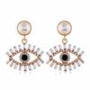 Exaggerated Rhinestone Devil's Eye Fan Earrings