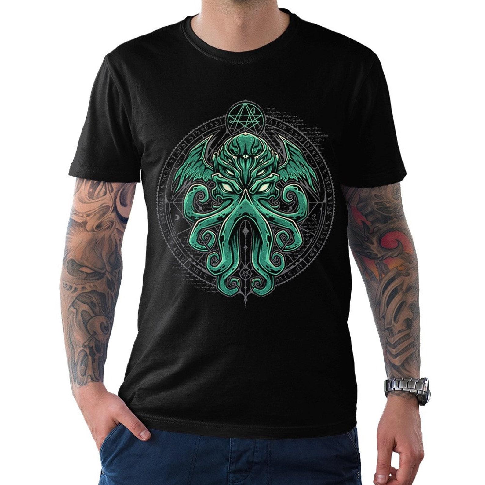 Cthulhu by H. P. Lovecraft T-Shirt, Men s and Women s Sizes (drsh-139) 4XL