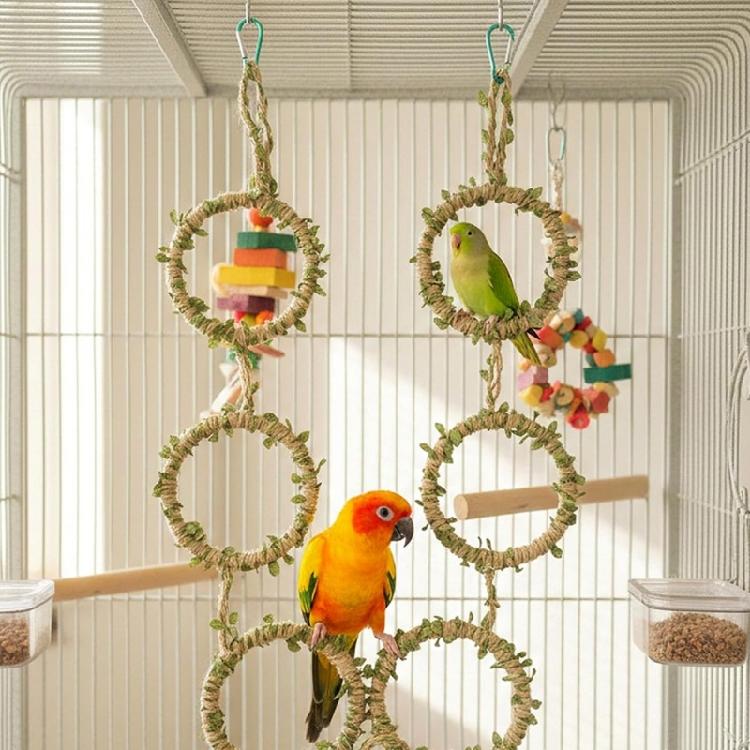 Snake Climbing Rings 38.4In Long Handwoven Twine Rope Pet Climbing Toy For Pet Feeding Box Terrarium Decoration
