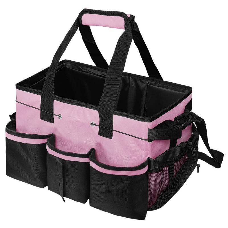 Große Reinigungs-Caddy-Tasche mit Griff Eingebaute stabile Stützplatte Mehrfachfächer-Design Reinigungszubehör-Tragetasche
