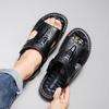 FashionMen's Summer Crocodile Pattern Sandals Genuine Leather Comfortable Slip-on Casual Sandals Fashion Men Slippers Zapatillas Hombre