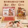ROBOTIME 3D Puzzle Wooden 3D Wooden Puzzle Music Box with LED Movable Model Mechanical Craft Kit DIY Craft Assembly Feeling of Accomplishment Killing