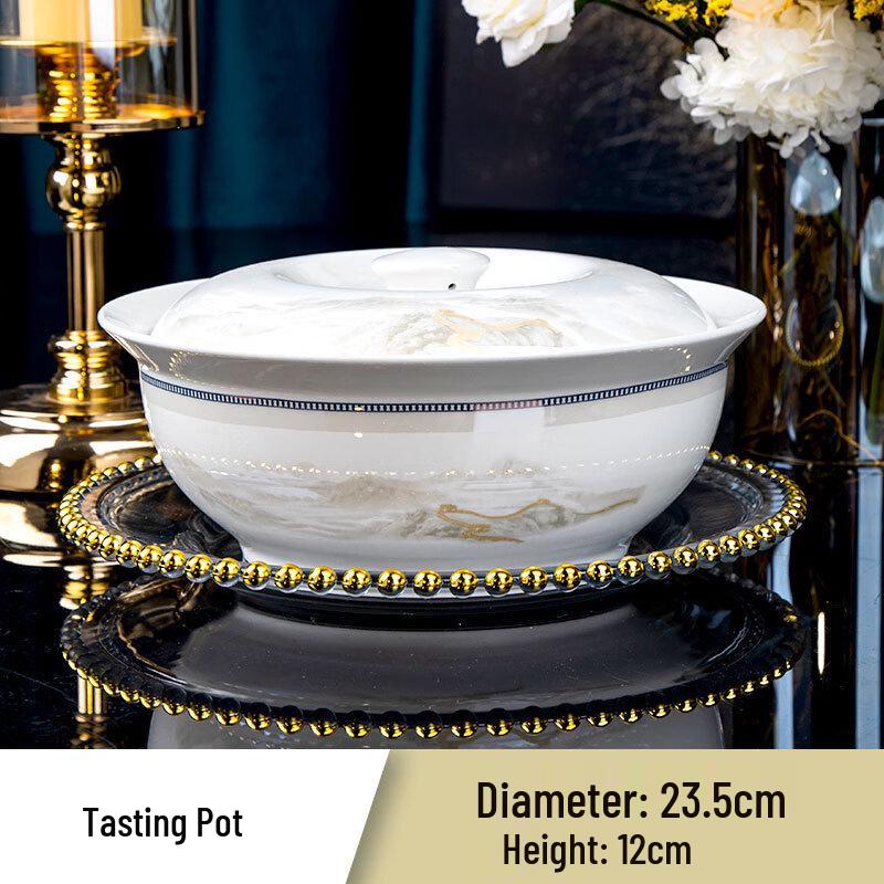 

ZISIZ Jingdezhen Rivers and Mountains Ceramic Soup Pot