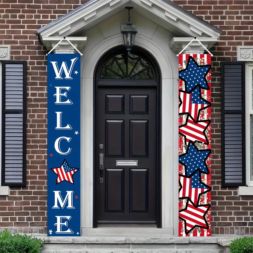 Independence Day Hanging Flag Banner Outdoor Patriotic Decor Family Party Porch Yard Garden Red White Blue USA Flag Decorations