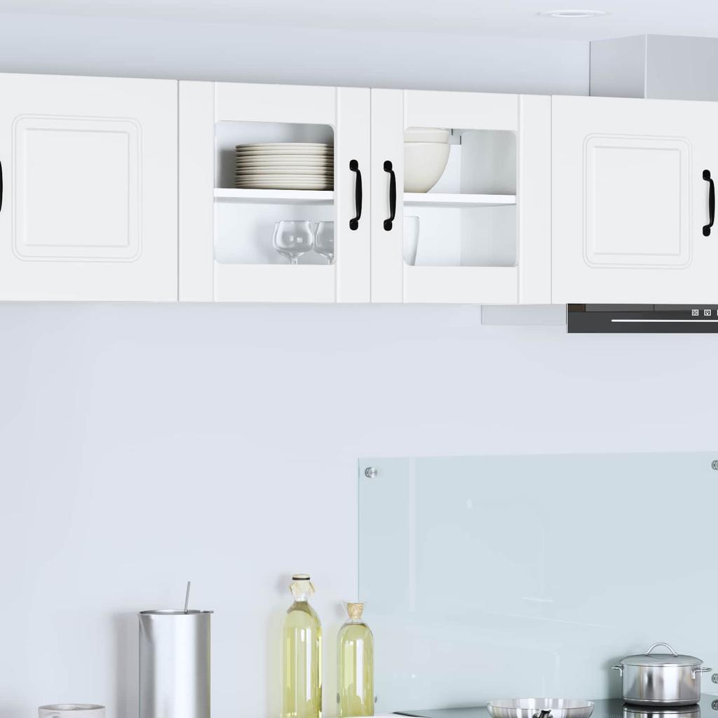 Wall Mounted Glass Cabinet LUCCA White 80 X 31 X 40 Cm Particleboard